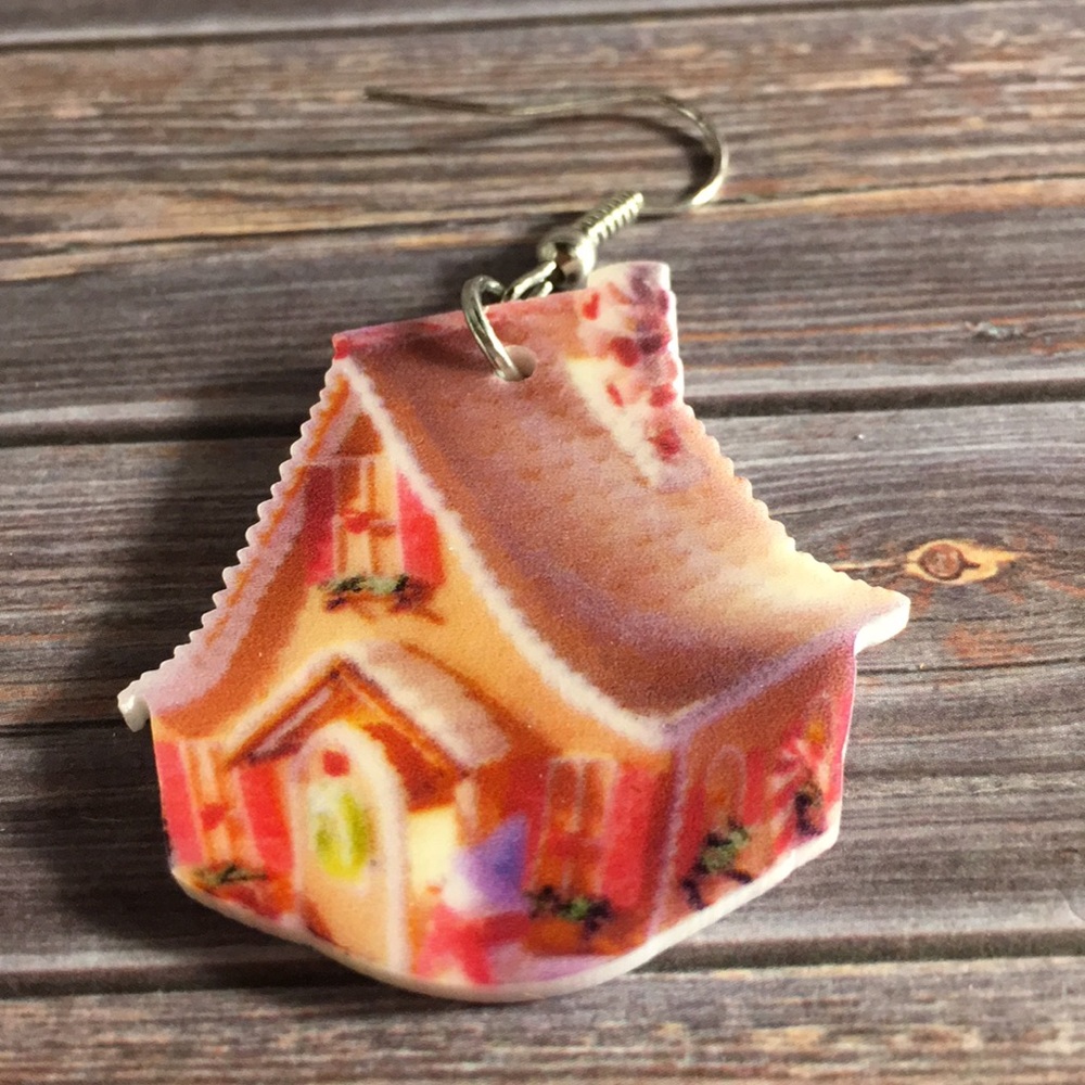 Gingerbread Acrylic Earrings - Picture 3 of 4